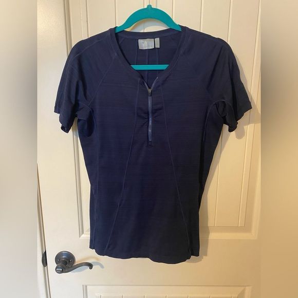 Athleta Tops - NWOT Navy Athleta Pacifica UPF 1/4 Zip Tee 2 Top - Size M - 439089